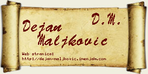 Dejan Maljković vizit kartica